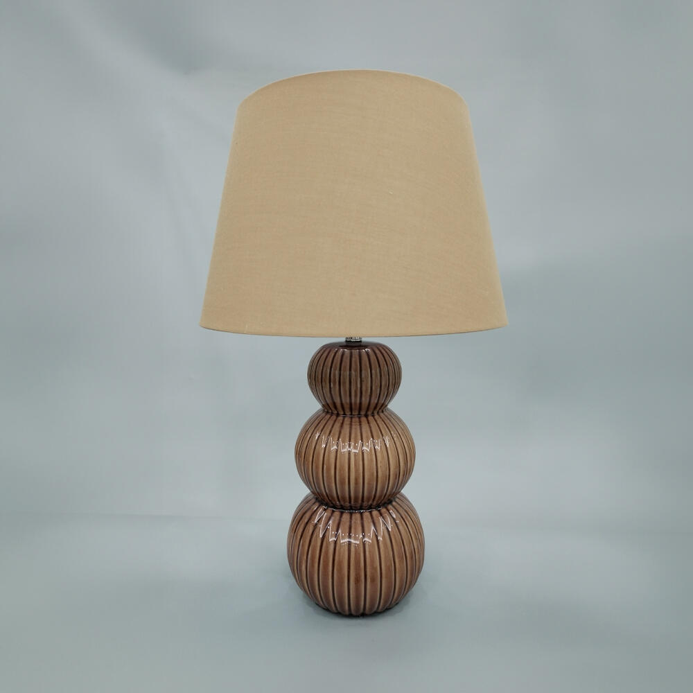 035326-WNDtp-first-_1 Soma Φωτιστικο Επιτραπεζιο 35x35x56cm Κεραμικο Καφε Λινο Καφε - Image 1