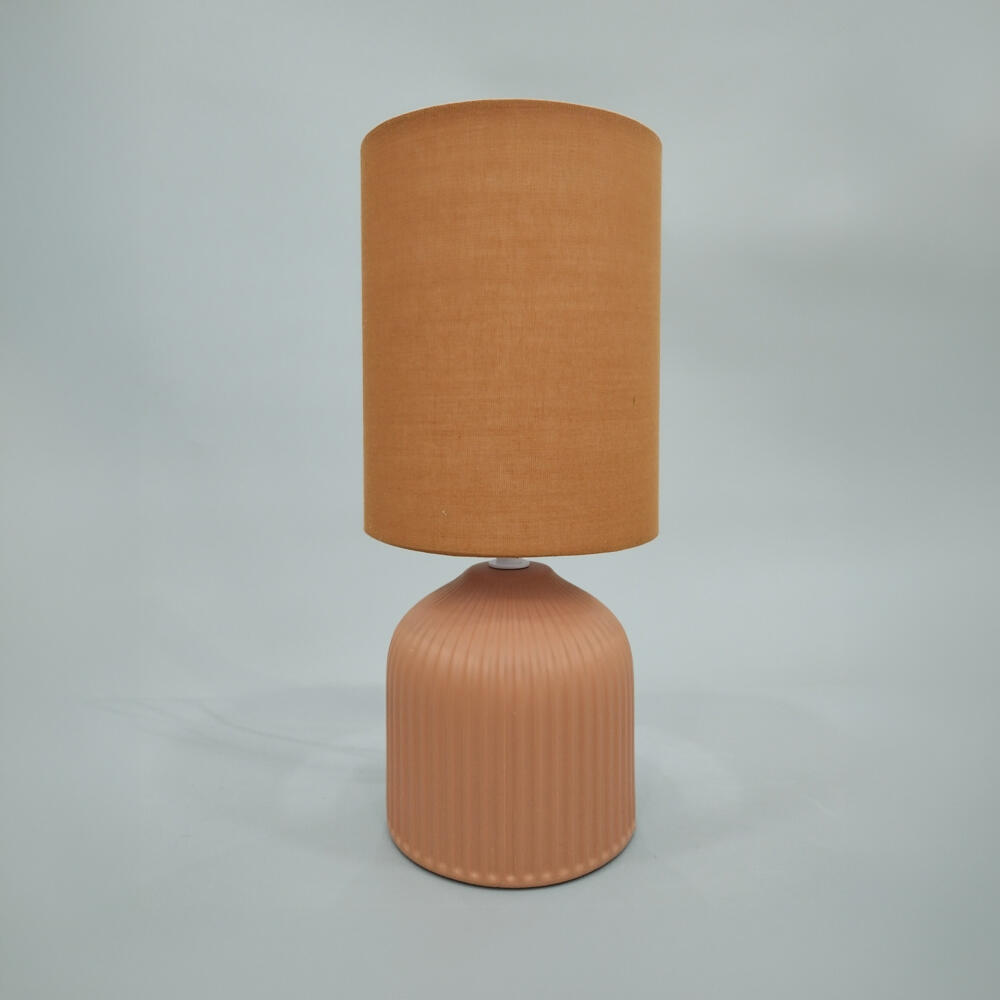 035329-jZ2JU-first-_1 Rivo Φωτιστικο Επιτραπεζιο 14x15x31cm Κεραμικο Καφε Υφασμα Καφε - Image 1