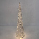 Silven Xmas LED Δεντρο Θερμο Φως 16x16x60cm Σιδερο Ασημι Pet