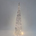 Silven Xmas LED Δεντρο Θερμο Φως 25x25x100cm Σιδερο Ασημι Pet