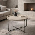 Fun Coffee Table Sand Beige Μαυρο 63x63x42cm - Image 2