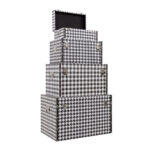 Ferre Μπαουλα Set 4τεμ Μαυρο Λευκο 64x40x40cm - Image 2