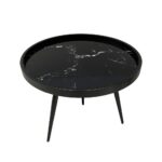Marm Coffee Table Μαυρο Με Pattern Μαυρο 60x60x45cm