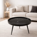 Marm Coffee Table Μαυρο Με Pattern Μαυρο 60x60x45cm - Image 2