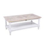 History Coffee Table Λευκο Φυσικο 125x64x50cm