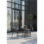 Leaf Coffee Table Set 2τεμ Μαυρο Φυσικο 40x40x45cm - Image 3