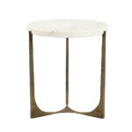 Blanche Side Table Λευκο Brass Antique 55x55x61cm