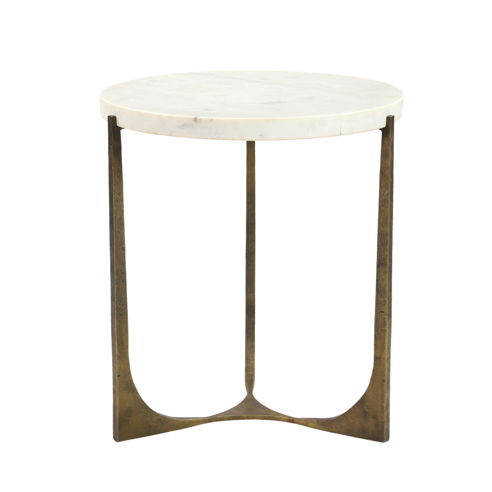 04-0827-Bg4ex-first-_1 Blanche Side Table Λευκο Brass Antique 55x55x61cm - Image 1