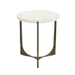 Blanche Side Table Λευκο Brass Antique 55x55x61cm - Image 2