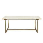 Bakari Coffee Table Λευκο Brass Antique 122x61x44.5cm - Image 2