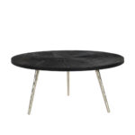 Zen Coffee Table Μαυρο Ασημι 91x91x40cm