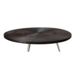 Zen Coffee Table Μαυρο Ασημι 91x91x40cm - Image 3