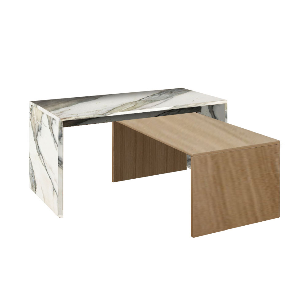 04-0835-xrwSx-first-_1 Tunusia Coffee Table Artisan Oak Λευκο Με Οψη Μαρμαρου 90x45x45cm - Image 1