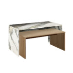 Tunusia Coffee Table Artisan Oak Λευκο Με Οψη Μαρμαρου 90x45x45cm - Image 2