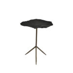 Piedra Side Table Γκρι Σκουρο Brass Antique 48x44x60cm