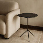Piedra Side Table Γκρι Σκουρο Brass Antique 48x44x60cm - Image 2