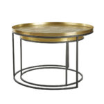 Totale Coffee Table Set 2τεμ Brass Antique Μαυρο 76x76x43.5cm - Image 6