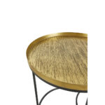 Totale Side Table Set 2τεμ Brass Antique Μαυρο 49x49x56cm - Image 3