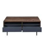 Grooves Coffee Table 2συρταρια Καρυδι Γκρι 110x60x45cm - Image 4