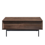 Grooves Coffee Table 2συρταρια Καρυδι Γκρι 110x60x45cm - Image 6