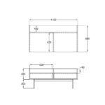 Grooves Coffee Table 2συρταρια Καρυδι Γκρι 110x60x45cm - Image 7