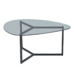 Rocks Coffee Table Set 2τεμ Διαφανο Fume Μαυρο 82x59x40cm - Image 2