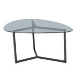 Rocks Coffee Table Set 2τεμ Διαφανο Fume Μαυρο 82x59x40cm - Image 4