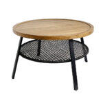 Filet Coffee Table Φυσικο Μαυρο 75x75x43cm