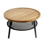 Filet Coffee Table Φυσικο Μαυρο 75x75x43cm - Image 3