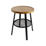 Filet Side Table Φυσικο Μαυρο 45x45x52cm
