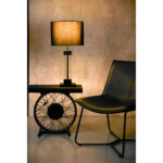 Wheel Side Table Μαυρο Ασημι 60x36x56cm - Image 2