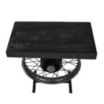 Wheel Side Table Μαυρο Ασημι 60x36x56cm - Image 3