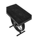 Wheel Side Table Μαυρο Ασημι 60x36x56cm - Image 6