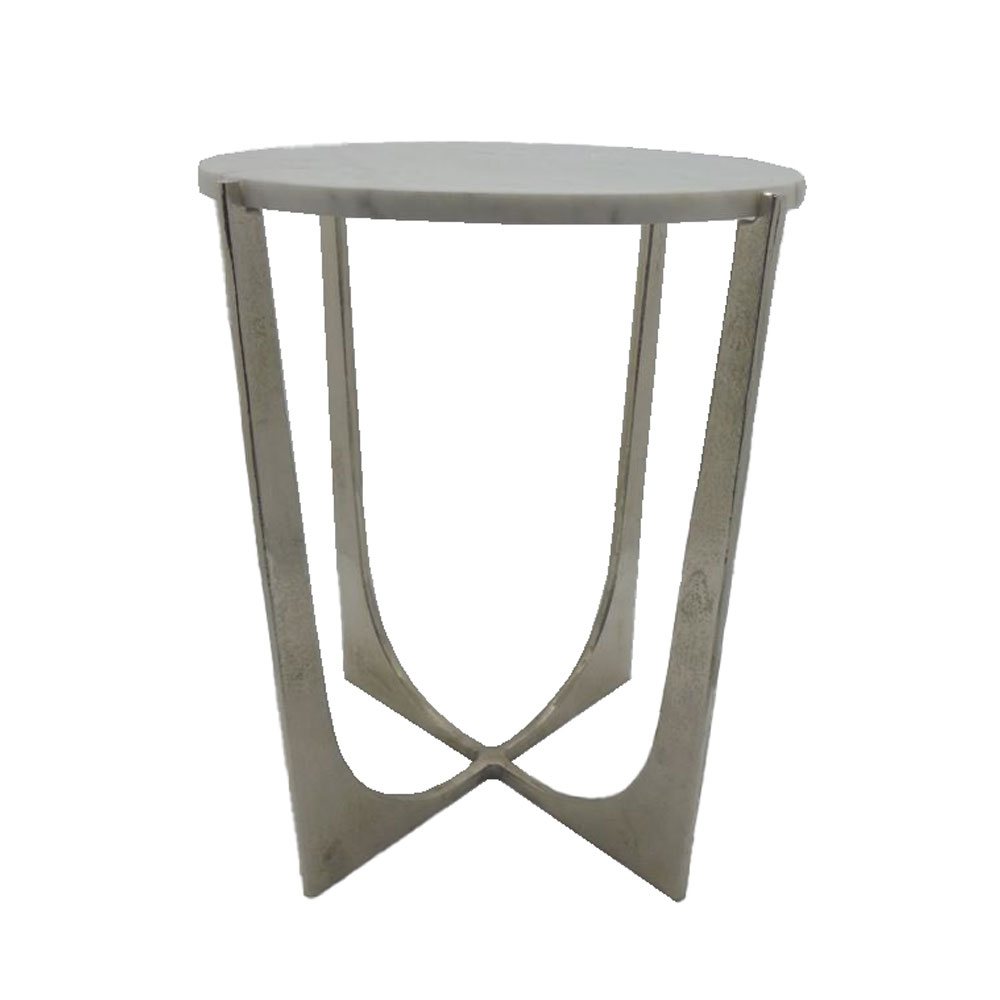 04-1021-cErY9-first-_1 Dion Side Table Ασημι Nickel Λευκο 40.75x40.75x56cm - Image 1