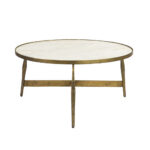 Blanche Coffee Table Λευκο Brass Antique 81x81x41cm