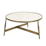 Blanche Coffee Table Λευκο Brass Antique 81x81x41cm - Image 2