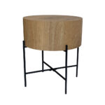 Madera Side Table Φυσικο Μαυρο 45x45x45cm - Image 2