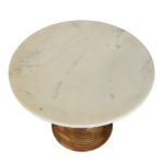 Savoa Side Table Λευκο Καρυδι 45x45x45cm - Image 3