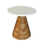 Savoa Side Table Λευκο Καρυδι 45x45x45cm - Image 6