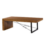 Wire Coffee Table Καρυδι Μαυρο 120x60x40cm