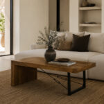 Wire Coffee Table Καρυδι Μαυρο 120x60x40cm - Image 2