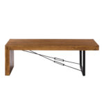 Wire Coffee Table Καρυδι Μαυρο 120x60x40cm - Image 5