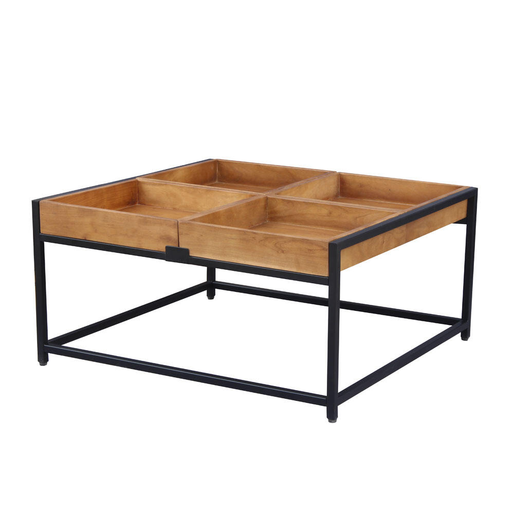 04-1044-fXbBw-first-_1 Combo Coffee Table Καρυδι Μαυρο 84x80x42cm - Image 1