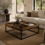 Combo Coffee Table Καρυδι Μαυρο 84x80x42cm - Image 2