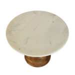 Savoa Side Table Λευκο Καρυδι 60x60x45cm - Image 3
