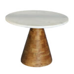 Savoa Side Table Λευκο Καρυδι 60x60x45cm - Image 6
