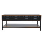 Zuma Coffee Table 2συρταρια 3ραφια Καρυδι Μαυρο 111.5x60x44cm - Image 2