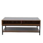 Zuma Coffee Table 2συρταρια 3ραφια Καρυδι Μαυρο 111.5x60x44cm - Image 3