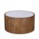 Abu Dhabi Coffee Table Καρυδι Λευκο 80x80x45cm
