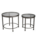 Granaz Side Table Set 2τεμ Gunmetal 65x65x60cm